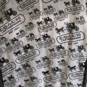 Coach scarf black and white silk scarf